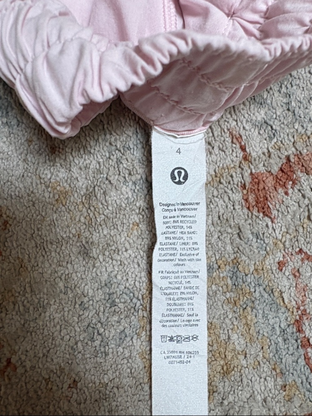 lululemon athletica Pale Pink Women’s Athletic Shorts size 4 inseam 2.5 - Picture 4 of 6
